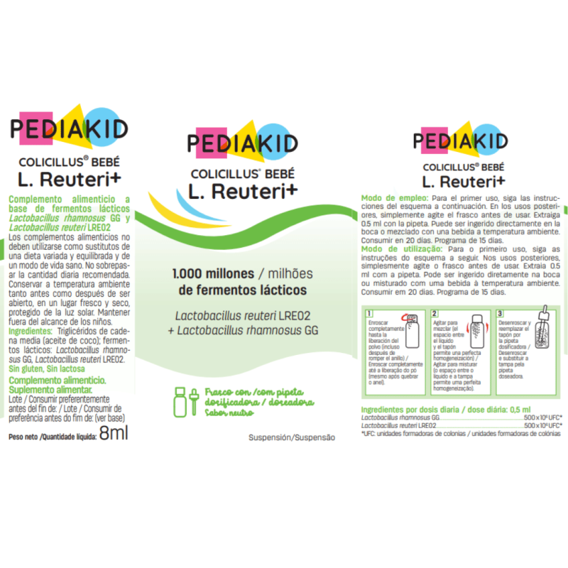 Colicillus® bebé L. Reuteri + | Complemento Alimenticio con Lactobacillus para Bebés Colicillus® bebé L. Reuteri + | Complemento Alimenticio con Lactobacillus para Bebés