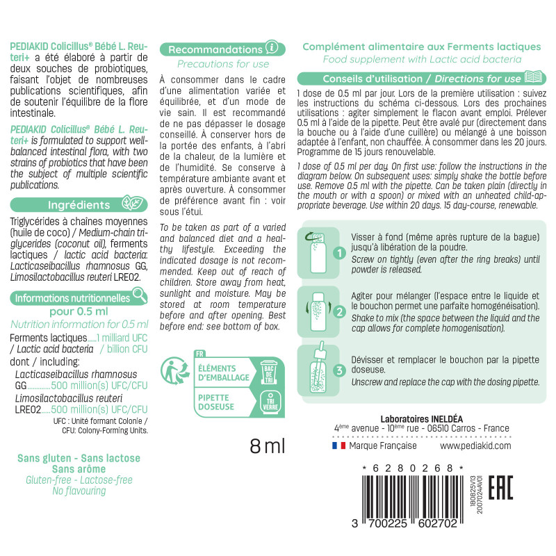 Colicillus® bebé L. Reuteri + | Complemento Alimenticio con Lactobacillus para Bebés